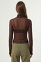 Mock Neck Transparent Knitted Blouse Lzv0046 Brown - 4