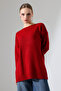 Women's Boat Neck Hem Slit Knitwear Sweater - 4