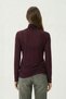 Mock Neck Transparent Knitted Blouse Lzv0046 Bordo - 4