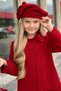 Girl's Red Cashmere Sweater with Stone and Clover Detail on the Collar and Snap Buttons - 4