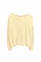 6991 women's boat neck soft textured sweater yellow