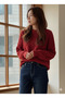 Knitwear Btk Women's Low Sleeve Oversized Mold Crew Neck Sweater - 2