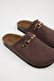 Pablo Women's Vegan Leather Buckle Brown Sabo Slippers - 4