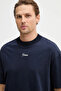 Short Sleeve Contrast Collar Knit Men's Navy Blue Top M6Rp09Ka260-G7V2 - 4