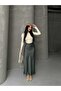 Satin Fabric Elastic Waist Long Skirt Shiny and Smooth - 6