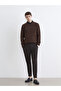 Brown Crew Neck Patterned Men's Knitwear Sweater - 2