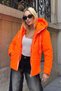 Neon orange waterproof hooded puffer jacket - 4