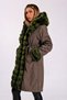 Green Waterproof Hooded Long Coat with Fur Inside - 6