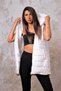 White Hooded Pocket Sleeveless Puffer Vest - 3