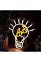 "إنها مضاءة!" لافتة نيون LED بمصباح إديسون - مصباح جداري أصفر 32 × 35 سم - 2