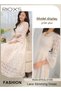 Women's Long Sleeve Floral Lace Maxi Dress, Elegant A-Line V-neck Long Flared Sleeve Party Dress, Ca - 7