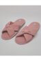 Women's Pink Ribbed Bedroom Slippers - 5