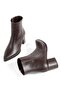 Dark Brown Color Short Thick Heeled Pointed Toe Women's Boots Moise - 5