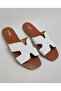 Women's Ivory Cut-Out Detail Flat Sandals - 6