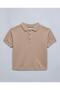 Boy's Brown Knitted Polo T-Shirt And Shorts Set - 2