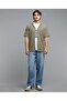 Textured Shirt With Revere Collar And Short Sleeves - 3