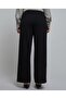 Solid Wide Leg Trousers With Elastic Waist - 4