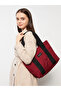 Lcw Accessories Burgundy Parachute Fabric Embroidered Women's Shoulder Bag