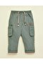 Solid Cargo Pants With Drawstring Waist