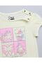 Unicorn Print Top With Crew Neck And Puff Sleeves - 4