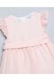 Embroidered Fit & Flare Dress With Crew Neck And Flutter Sleeves - 3