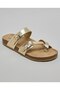 Women's Gold One-Toe Comfort Sandals