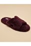 Women's Wine Furry Bedroom Slippers