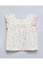 Girl's Ivory Floral Print Top And Shorts Set - 2