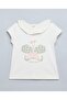 Girl's Ivory Printed Top And Shorts Set - 2