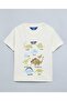 Dino Print T-Shirt With Crew Neck And Short Sleeves
