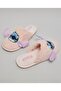 Women's Pink Stitch Appliqued Bedroom Slippers - 5