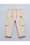 Solid Cargo Pants With Drawstring Waist