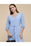 Schiffli Tiered Dress With V-Neck And 3/4 Sleeves - 5