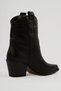 Women's Genuine Leather Cowboy Boots Short Heeled Dakota Black - 4