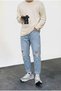 Boyfriend Carrot Cut Men's Ripped Detailed Blue Denim Jean Trousers Sd-077