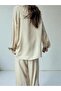 Design Satin Surface Boyfriend Shirt Women's Cream - 5