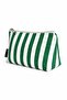 Canvas Striped Makeup Bag with Braided Detail
