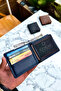Premium Gift Rose Box - Butterfly Navy Blue Genuine Leather Wallet - Keychain and Navy Blue Rose Box - 3