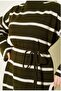 Bed Striped Rope Lace-Up Knitwear Dress - 4