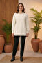 Women's Cream Buttoned Tunic - 3