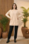 Women's Light Beige Buttoned Tunic - 3
