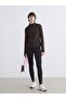 Mock Neck Women's Zippered Sweatshirt with Finger Loops - 2