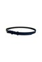 Navy Blue Color Suede Belt with Gold Buckle - 3