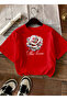 Women's the Love Printed Printed Round Neck Red T-Shirt