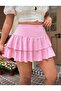 Plus Size High Waist Super Mini Tiered Skirt