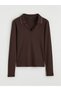 Artı-Store Women's T-Shirt with Polo Collar and Long Sleeves, Slim Fit. Corded Fabric Fabrics - 5
