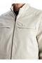 Nevavm Standard Fit Stand Collar Men's Leather Look Jacket with a Difference - 3