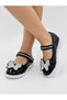 Stone Butterfly Detailed Girls' Ballerina Shoes Shiny Patent Leather Princess Model - 2