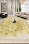 Mosso Beige Themed Peacock Patterned Woven Base Modern Decorative Carpet Mosso2148 - 3