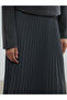 Anthracite Elastic Waist Pleated Skirt - 4
